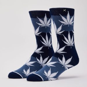 Odd Sox Navy Leaf Crew Socks