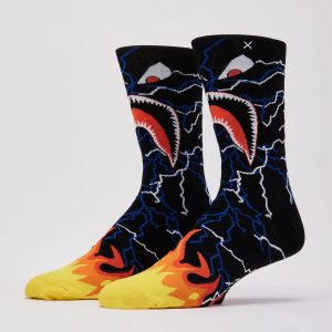 Odd Sox Warplane Lightning And Flames Crew Socks