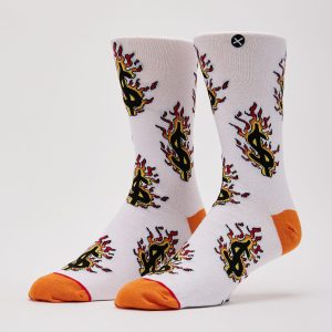 Odd Sox Flaming Dollar Signs Crew Socks