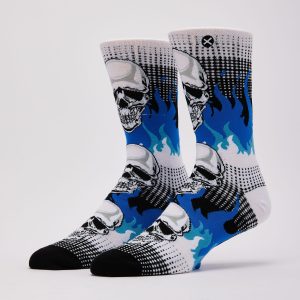 Odd Sox Chrome Flames Crew Socks