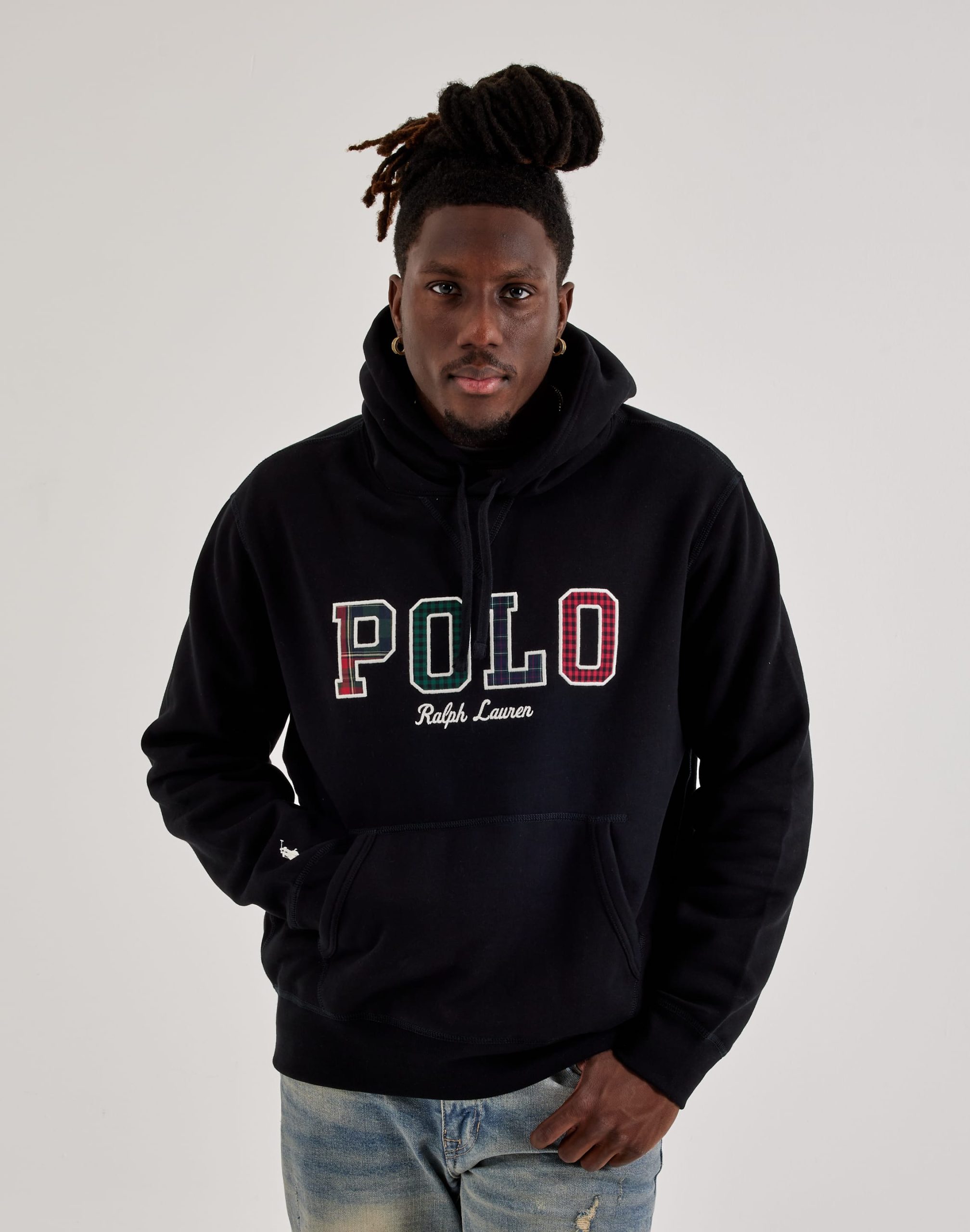 Polo Ralph Lauren Plaid Logo Fleece Pullover Hoodie
