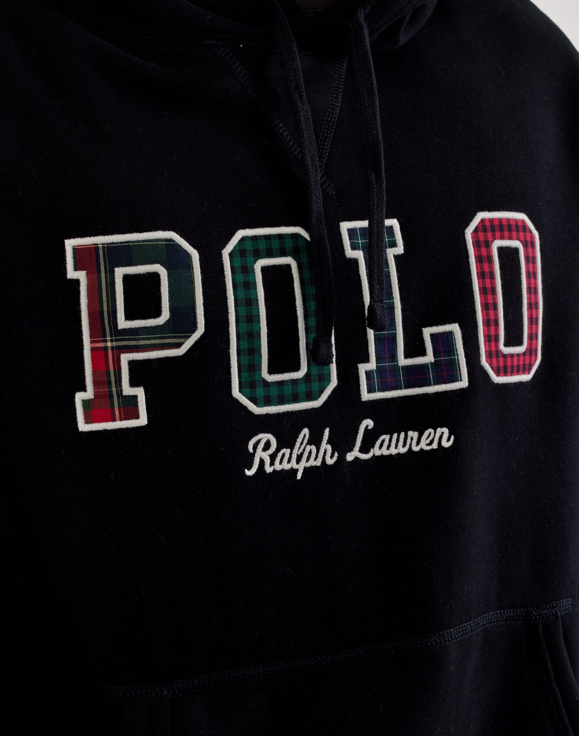 Polo Ralph Lauren Plaid Logo Fleece Pullover Hoodie - Image 2