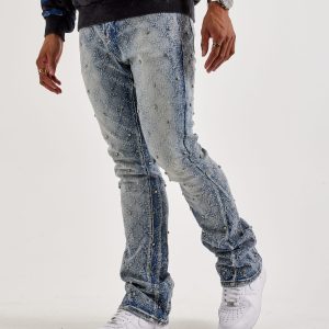 Preme Diamond Rhinestone Slim Denim Jeans