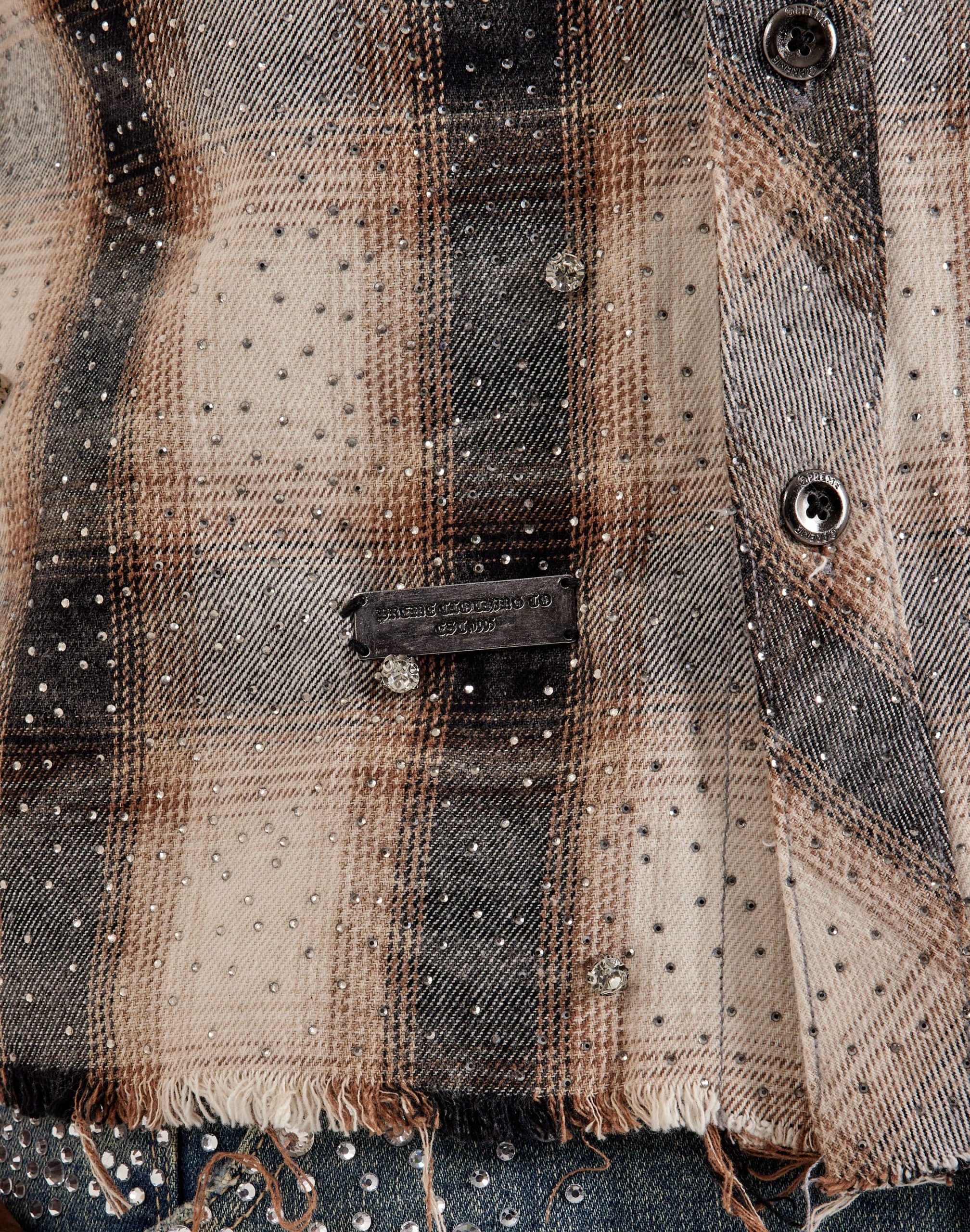 Preme Studded Plaid Woven Shirt - Image 3