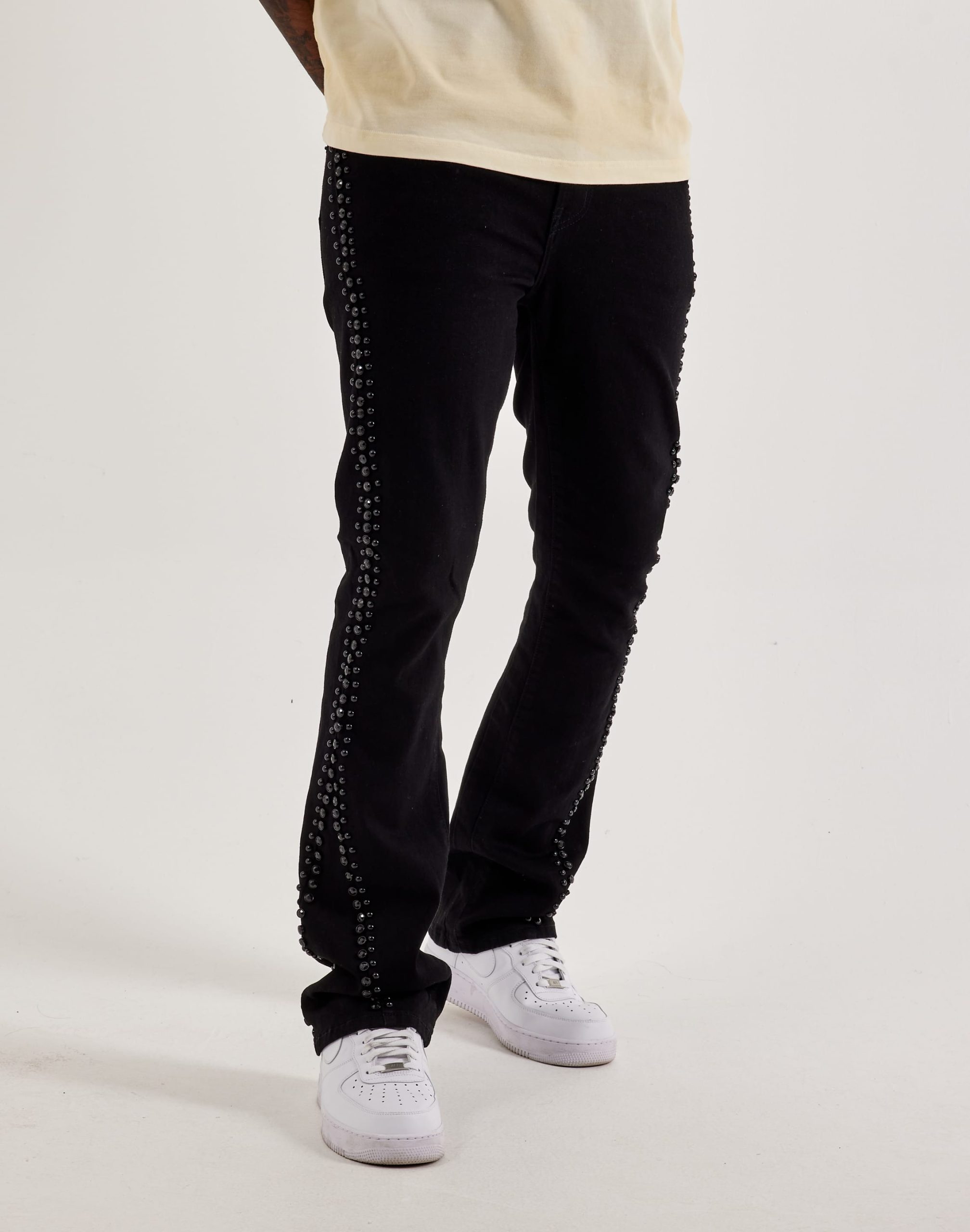 Preme Studded Stacked Denim Jeans