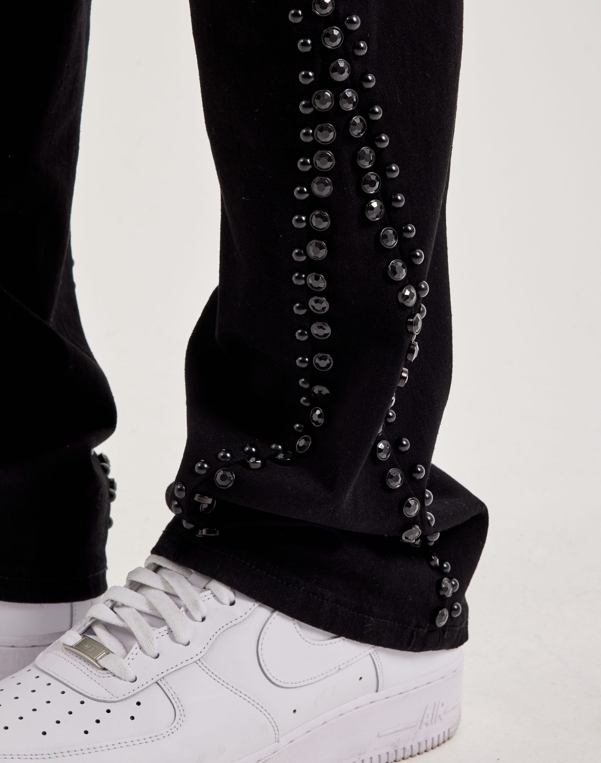 Preme Studded Stacked Denim Jeans - Image 4