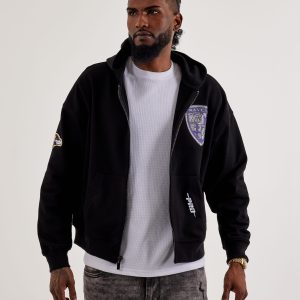 Pro Standard Baltimore Ravens Rhinestone Zip-Up Hoodie