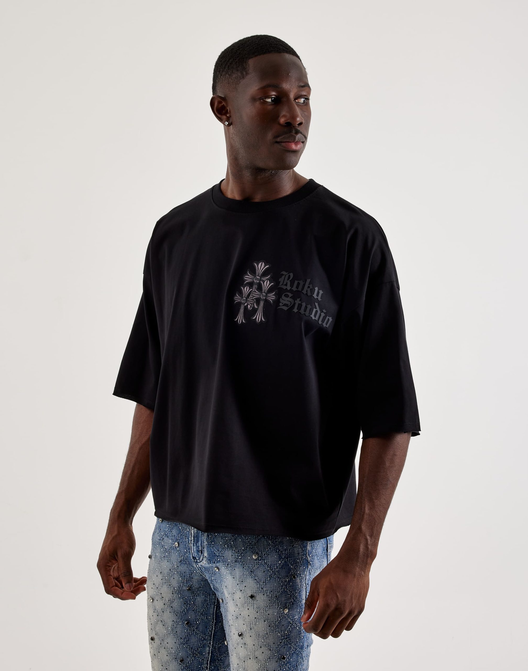 Roku Studio Saint Cropped Studded Tee - Image 2