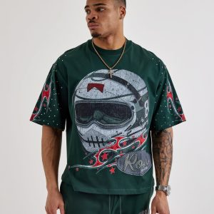 Roku Studio Flames Cropped Tee