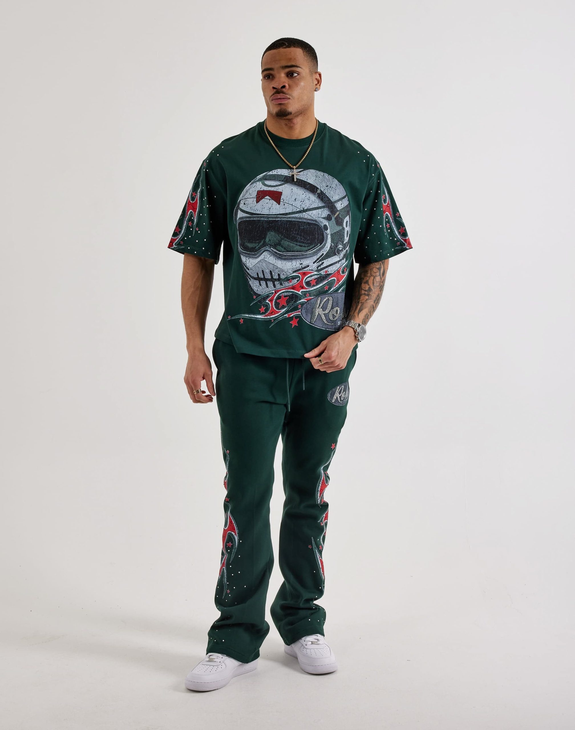 Roku Studio Flames Flared Fleece Pants - Image 5