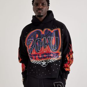 Roku Studio Airbrush Flame Pullover Fleece Hoodie