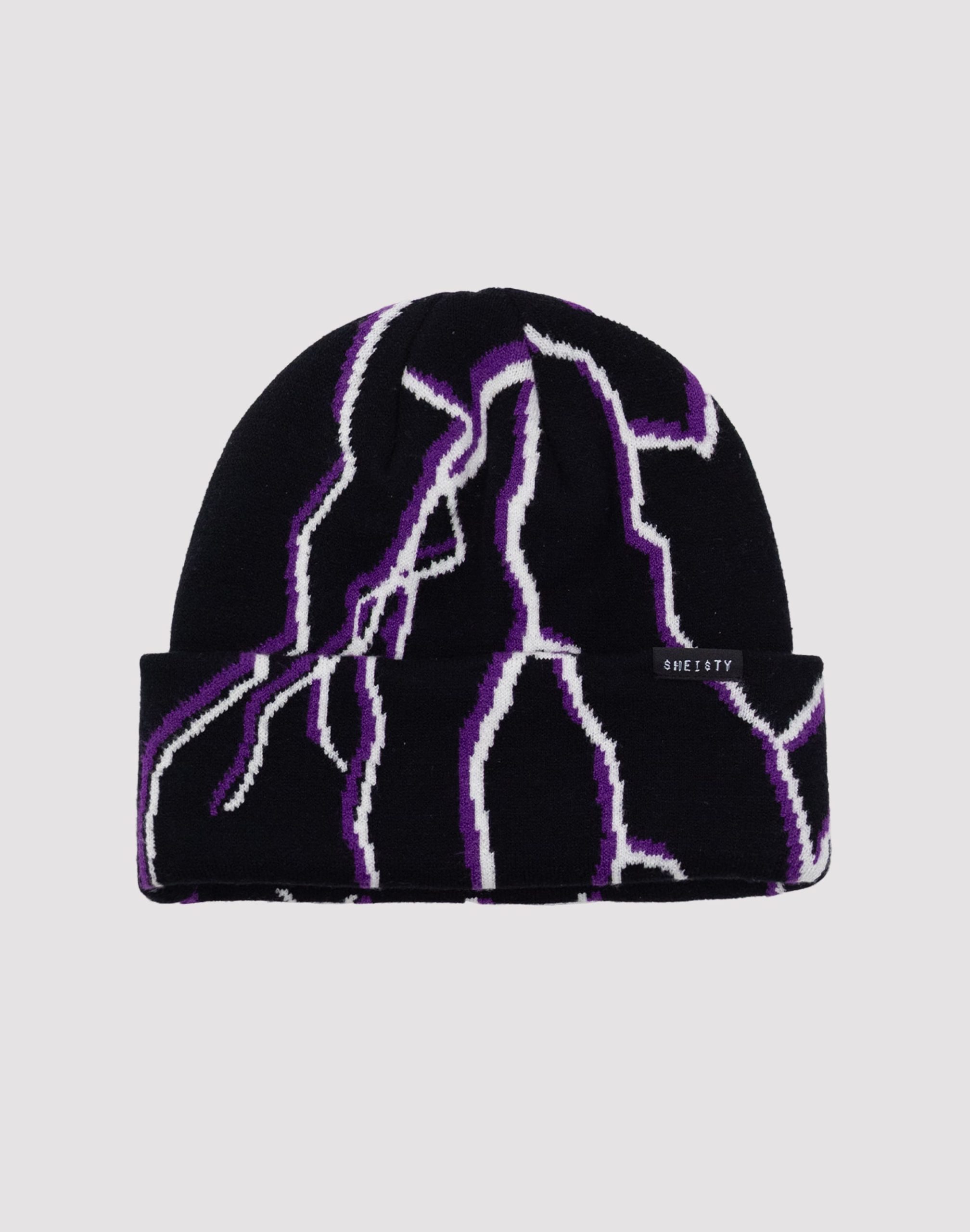 Sheisty Lightning Cuff Knit Beanie