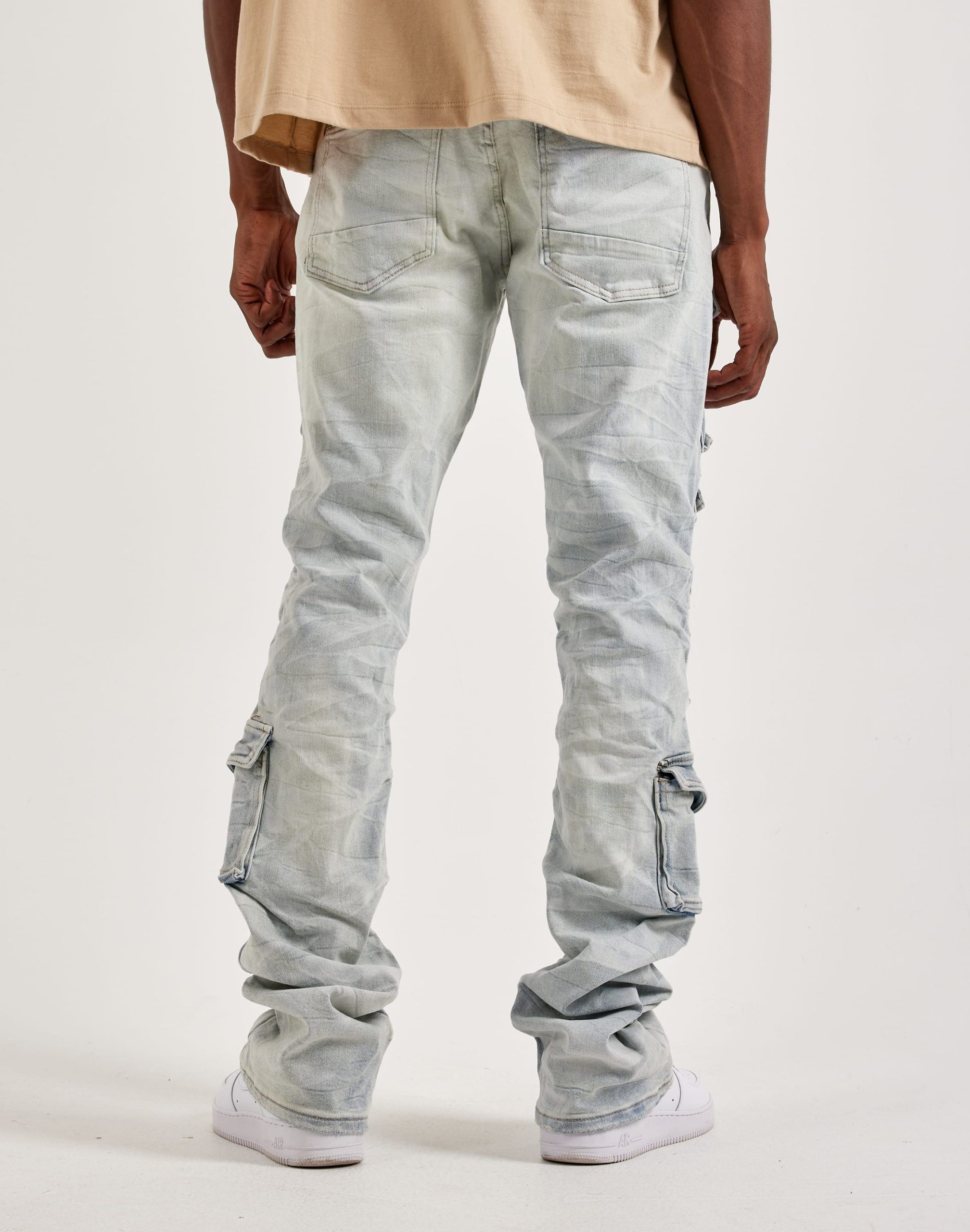 Smoke Rise Utility Pocket Stacked Denim Jeans - Image 3