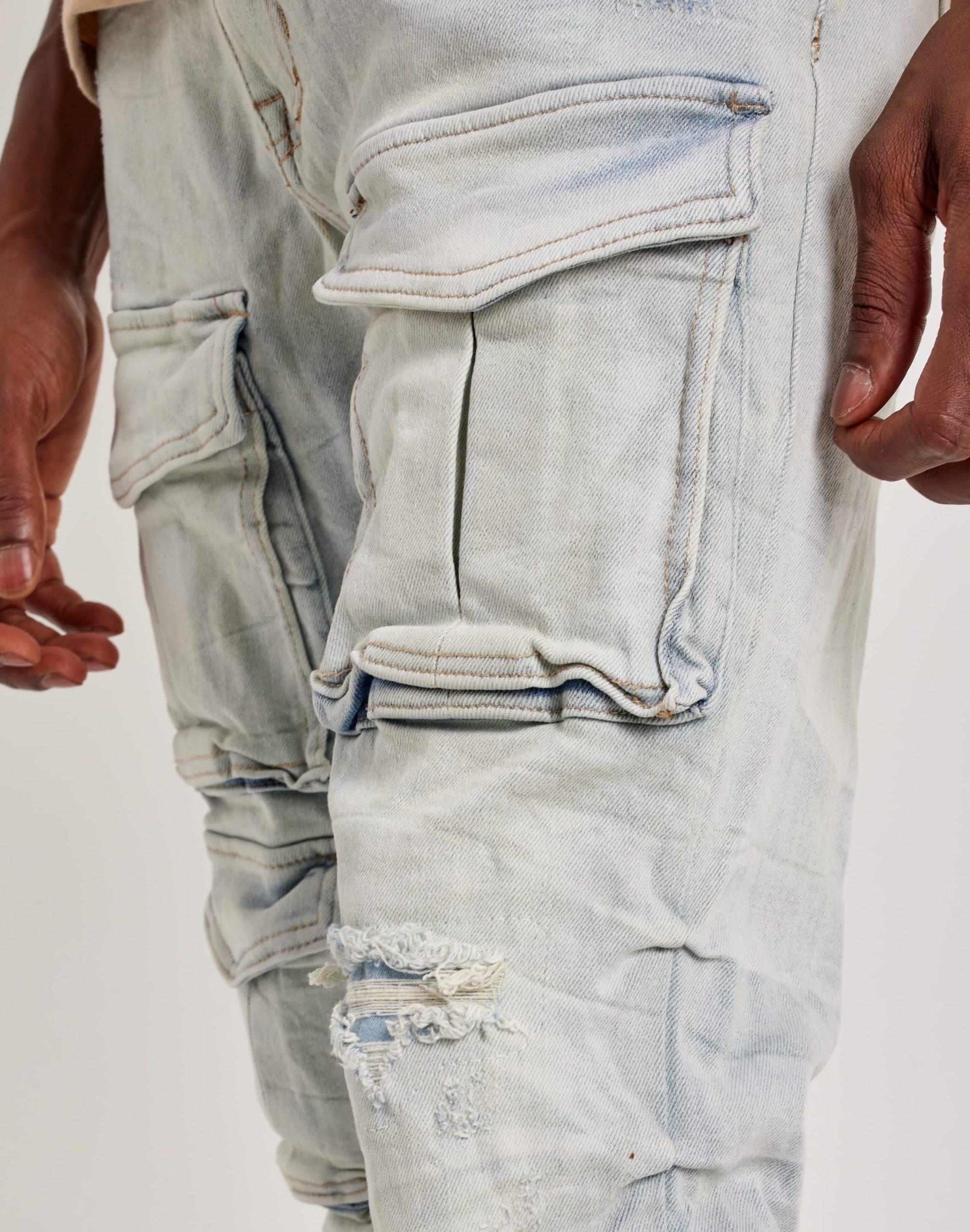 Smoke Rise Utility Pocket Stacked Denim Jeans - Image 5