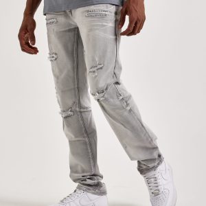 Smoke Rise Distressed Slim Denim Jeans