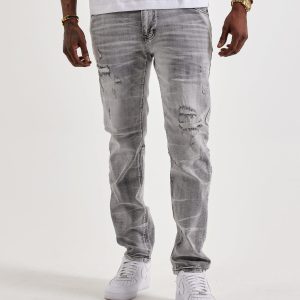 Smoke Rise Slim Distressed Denim Jeans