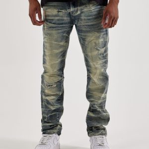 Smoke Rise Distressed Slim Denim Jeans