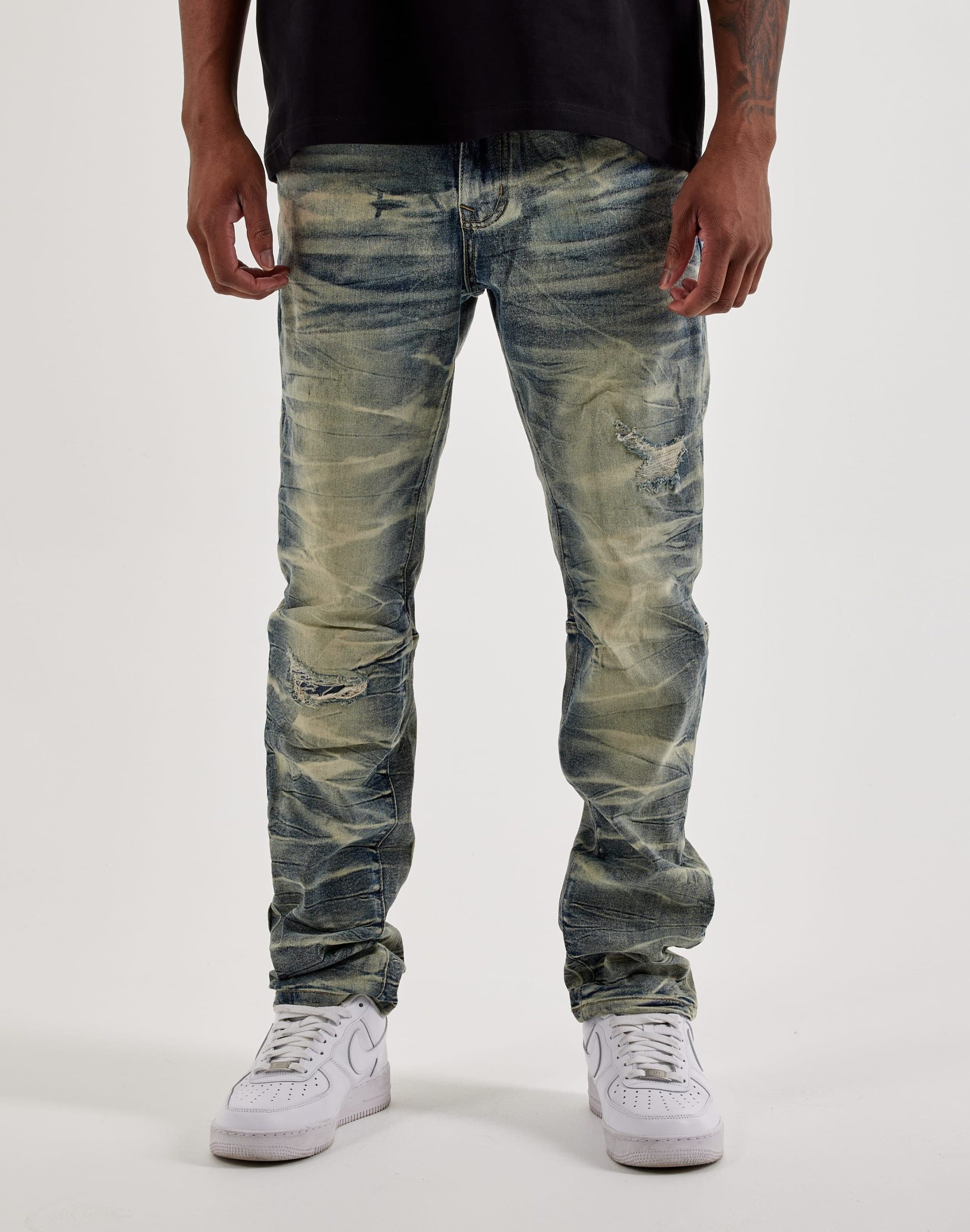 Smoke Rise Distressed Slim Denim Jeans