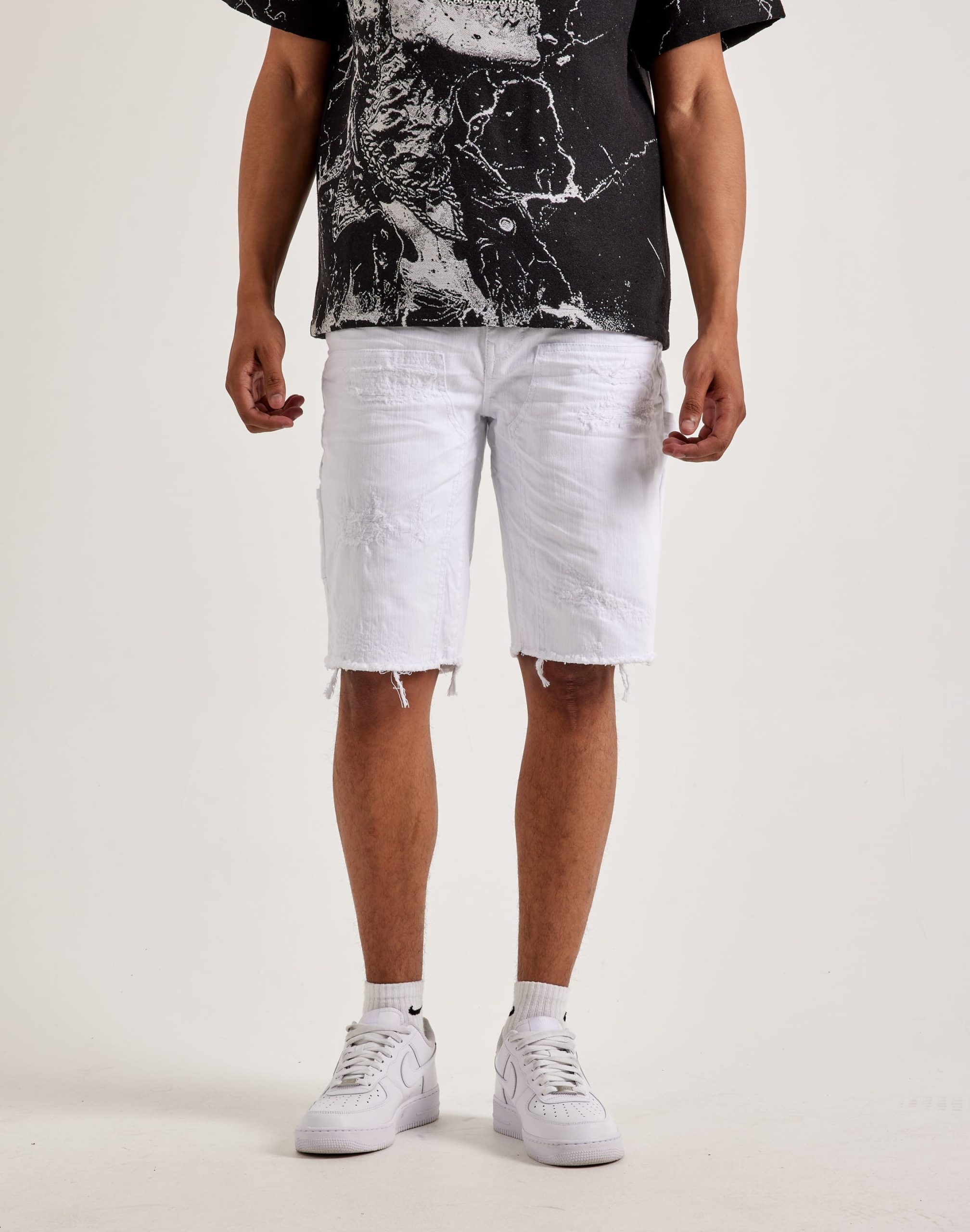 Jordan Craig Distressed Denim Shorts