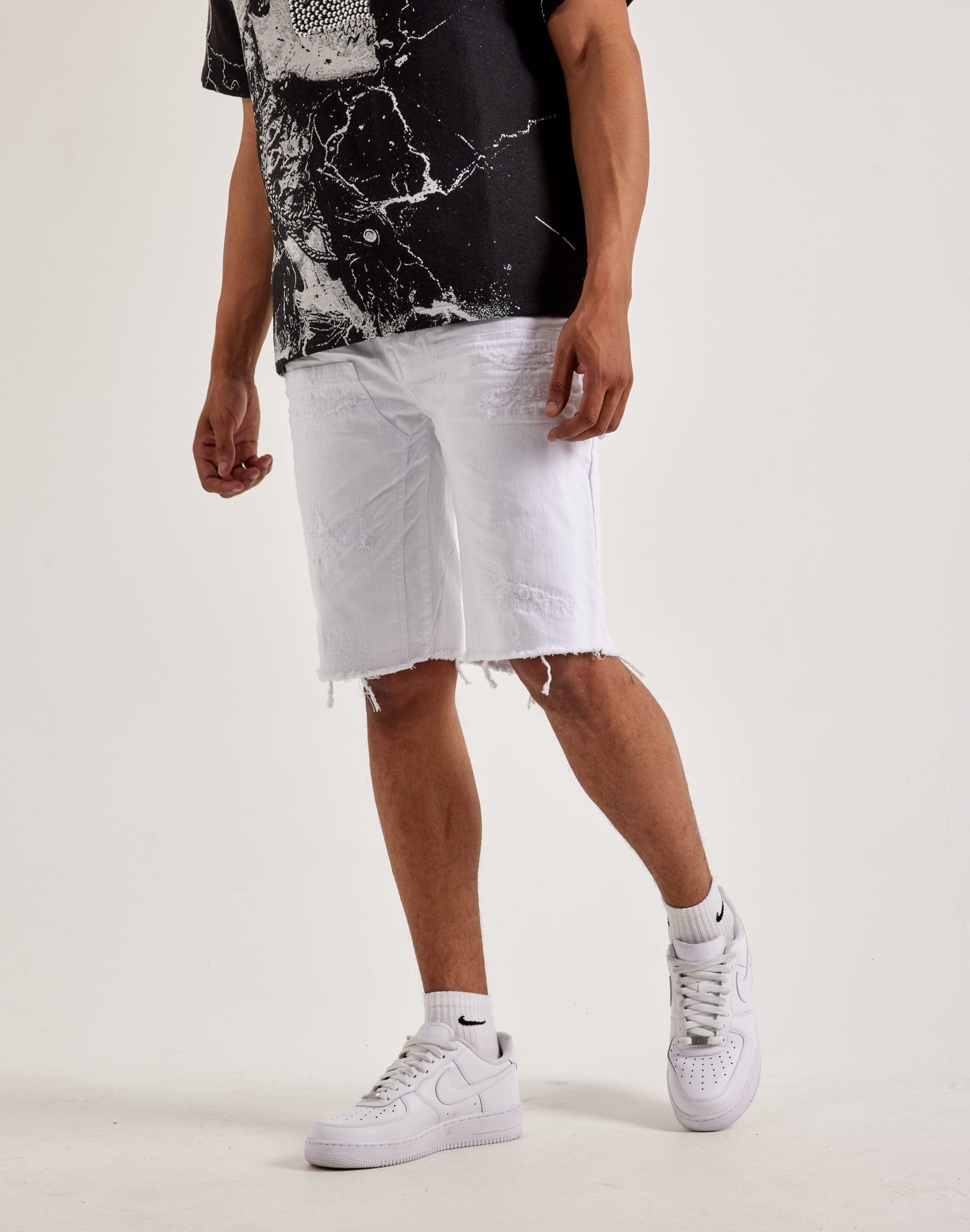 Jordan Craig Distressed Denim Shorts - Image 2