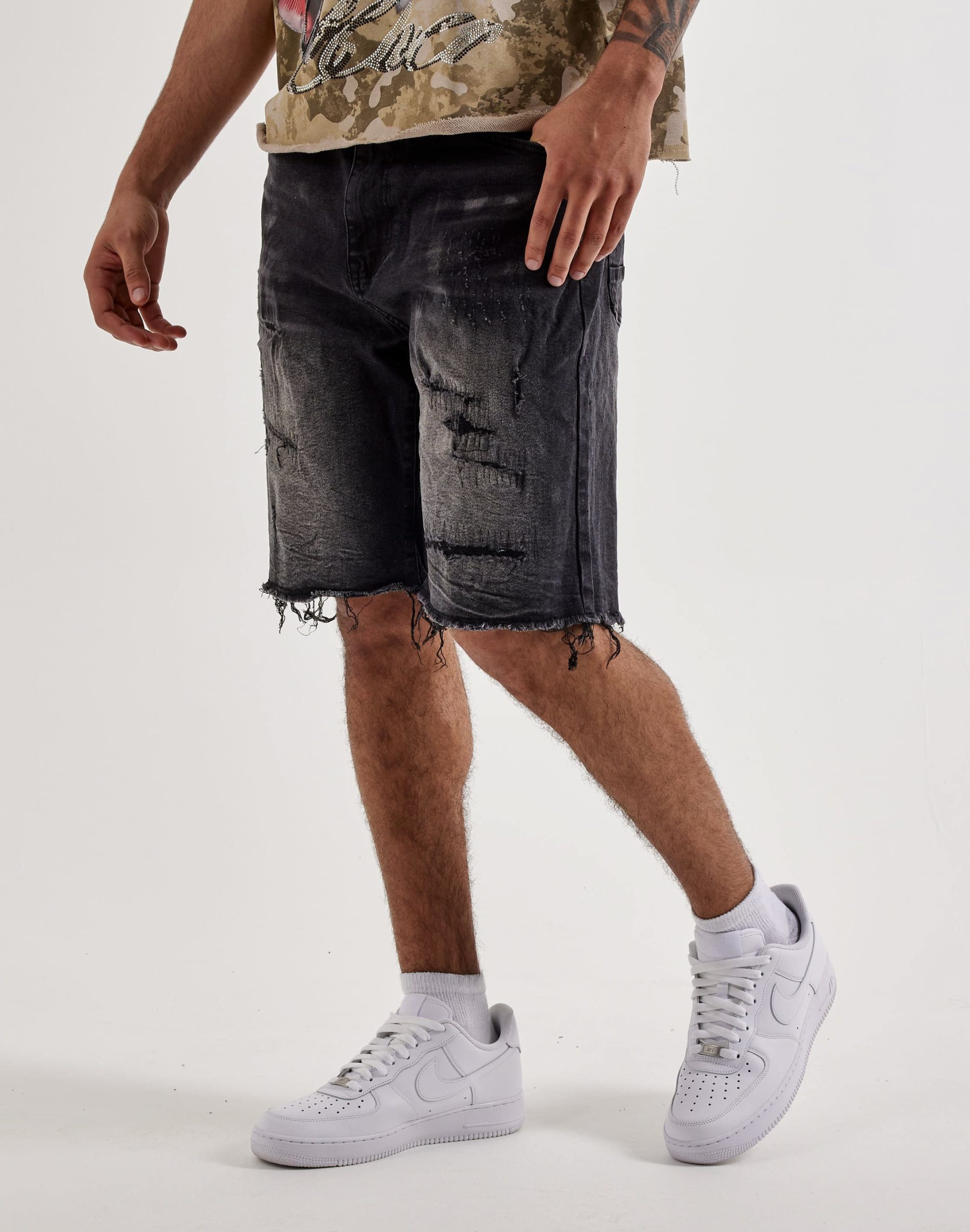 Smoke Rise Distressed Denim Shorts - Image 2