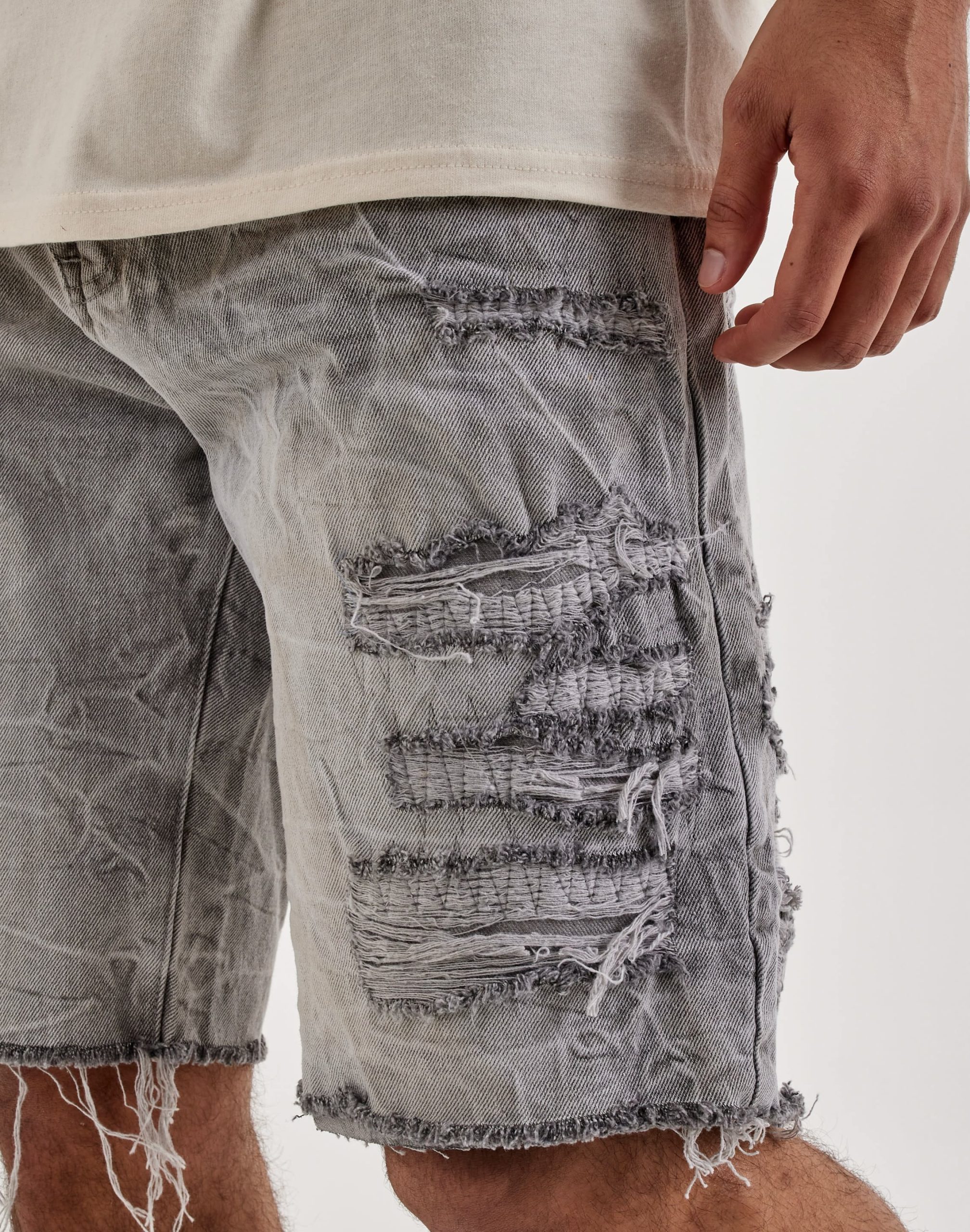 Smoke Rise Distressed Denim Shorts - Image 3