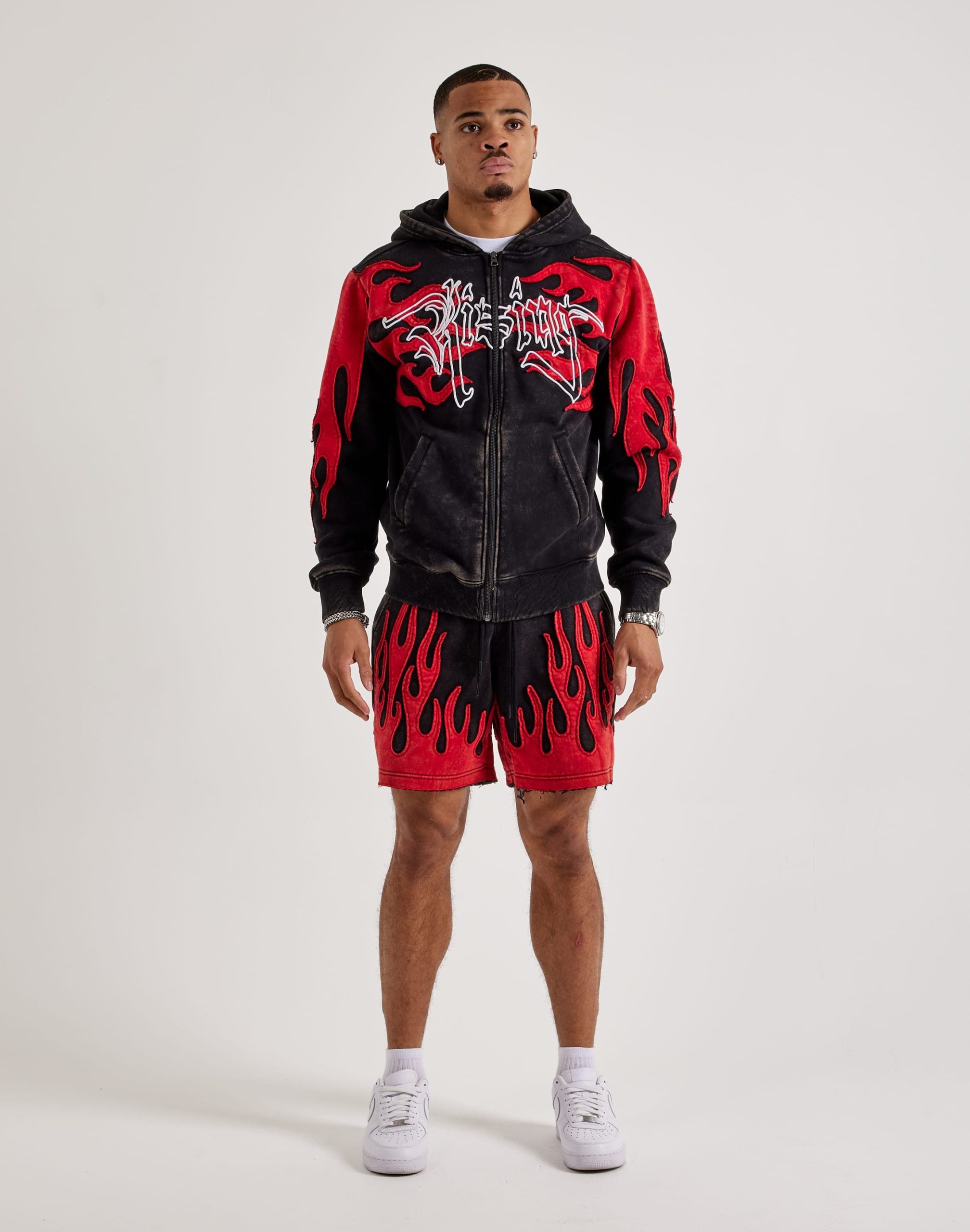 Smoke Rise Flame Fleece Shorts - Image 5