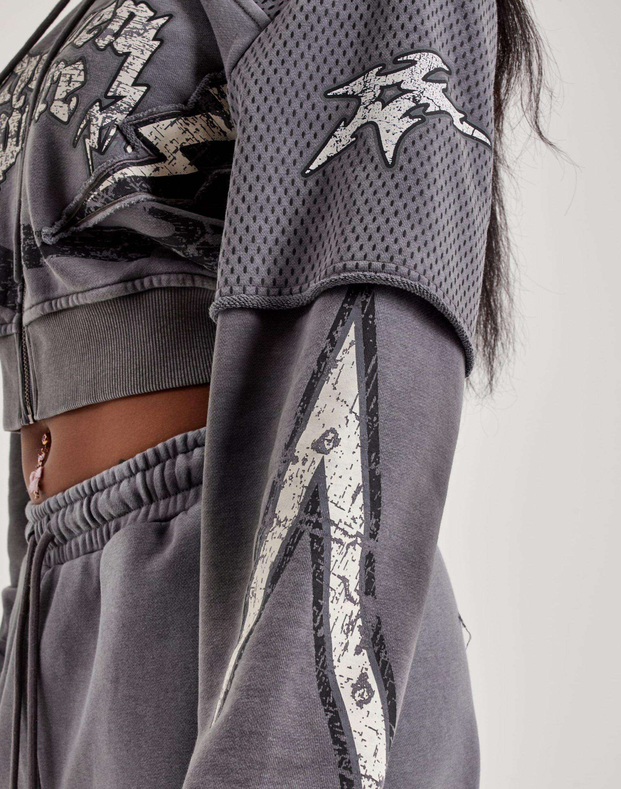 Smoke Rise Cropped Full-Zip Fleece Hoodie - Image 3