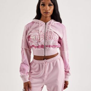 Smoke Rise Cropped Full-Zip Fleece Hoodie