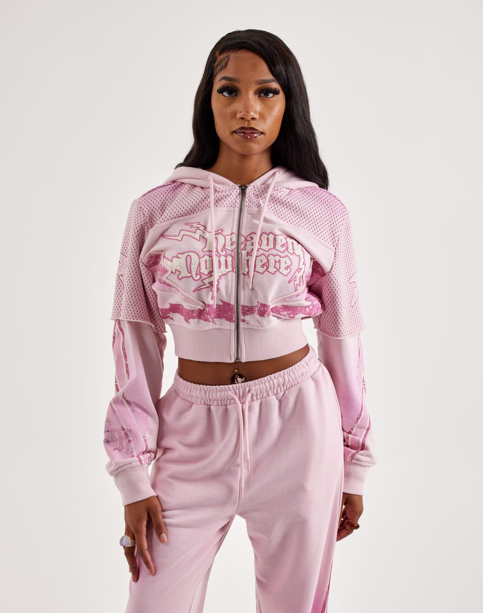 Smoke Rise Cropped Full-Zip Fleece Hoodie