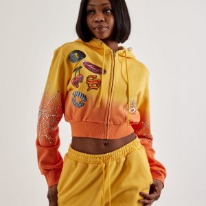 Smoke Rise Full-Zip Dip-Dye Fleece Hoodie