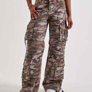 Smoke Rise High-Rise Wide-Leg Cargo Pants