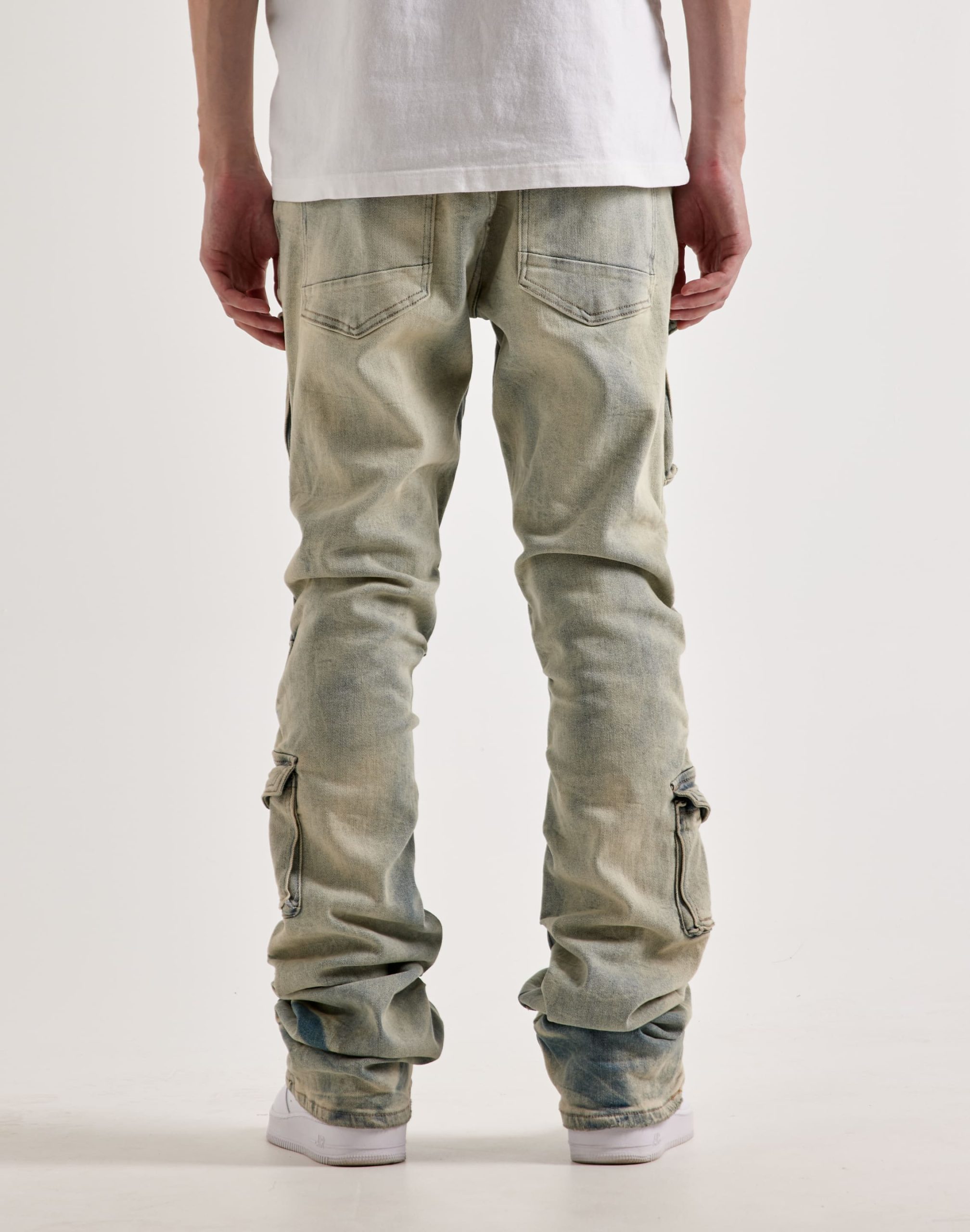 Smoke Rise Utility Pocket Stacked Flare Denim Jeans - Image 3