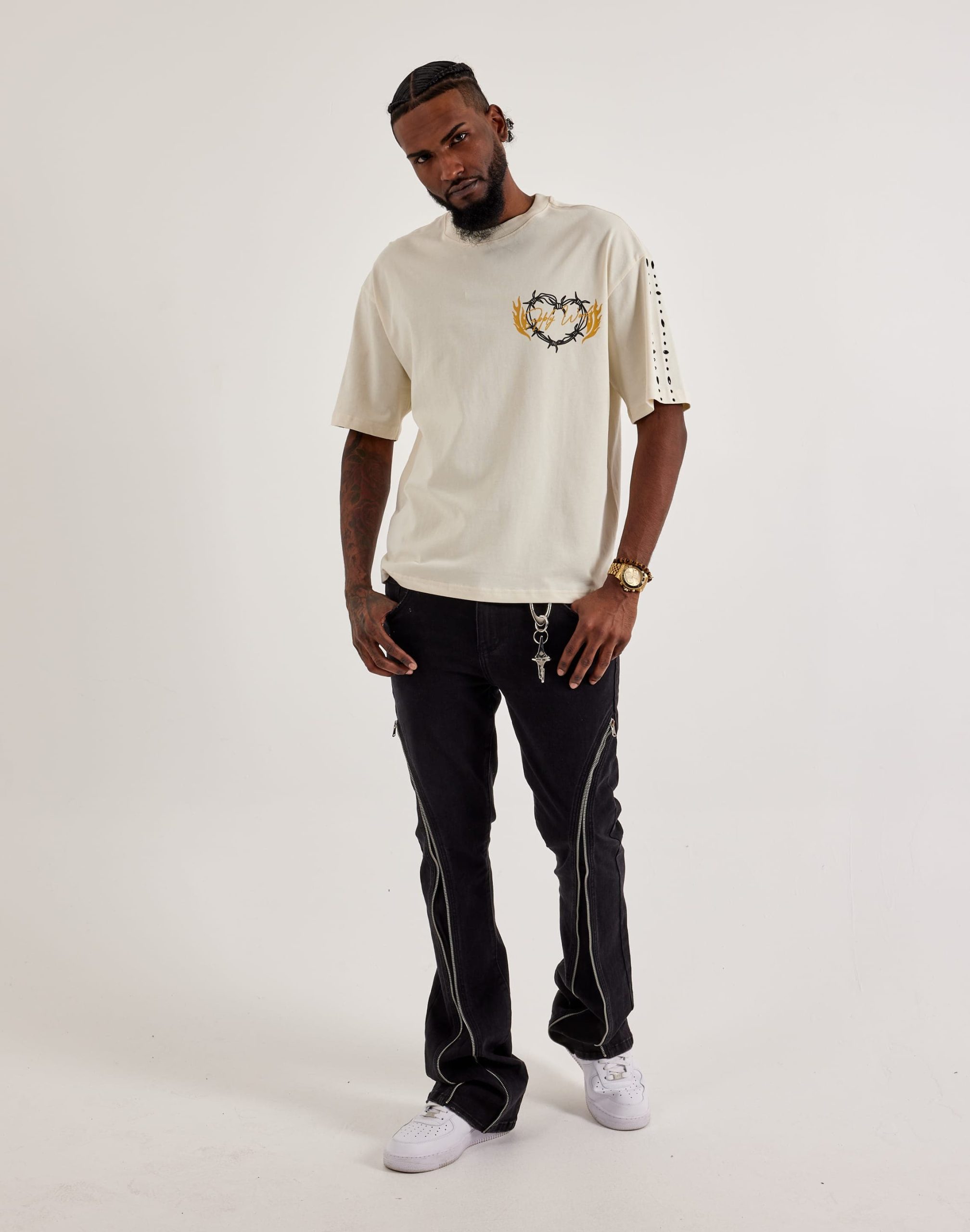 GFTD LA Barbed Heart Flames Tee - Image 3