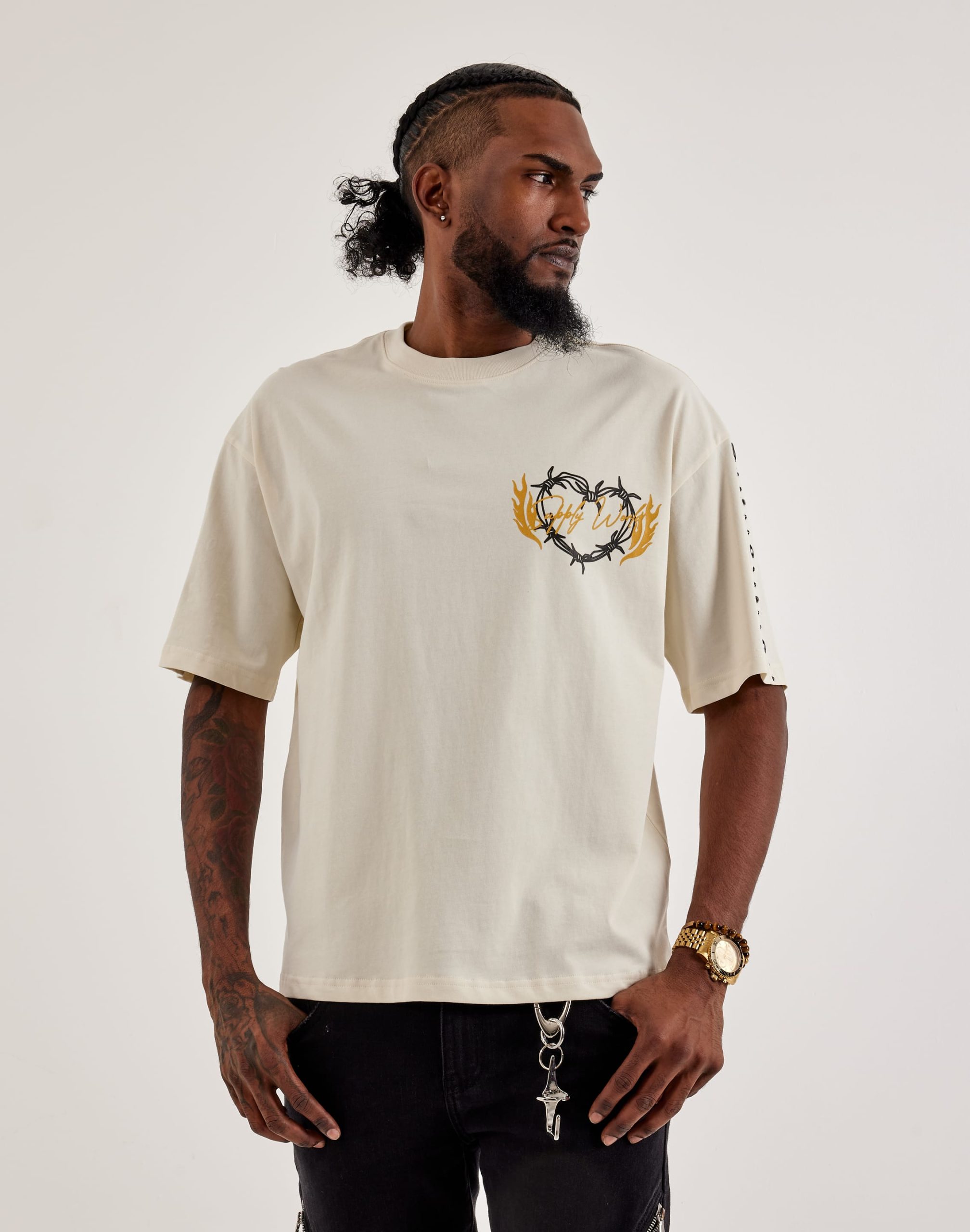 GFTD LA Barbed Heart Flames Tee
