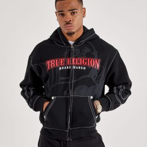 True Religion Anniversary Big-T Zip Fleece Hoodie