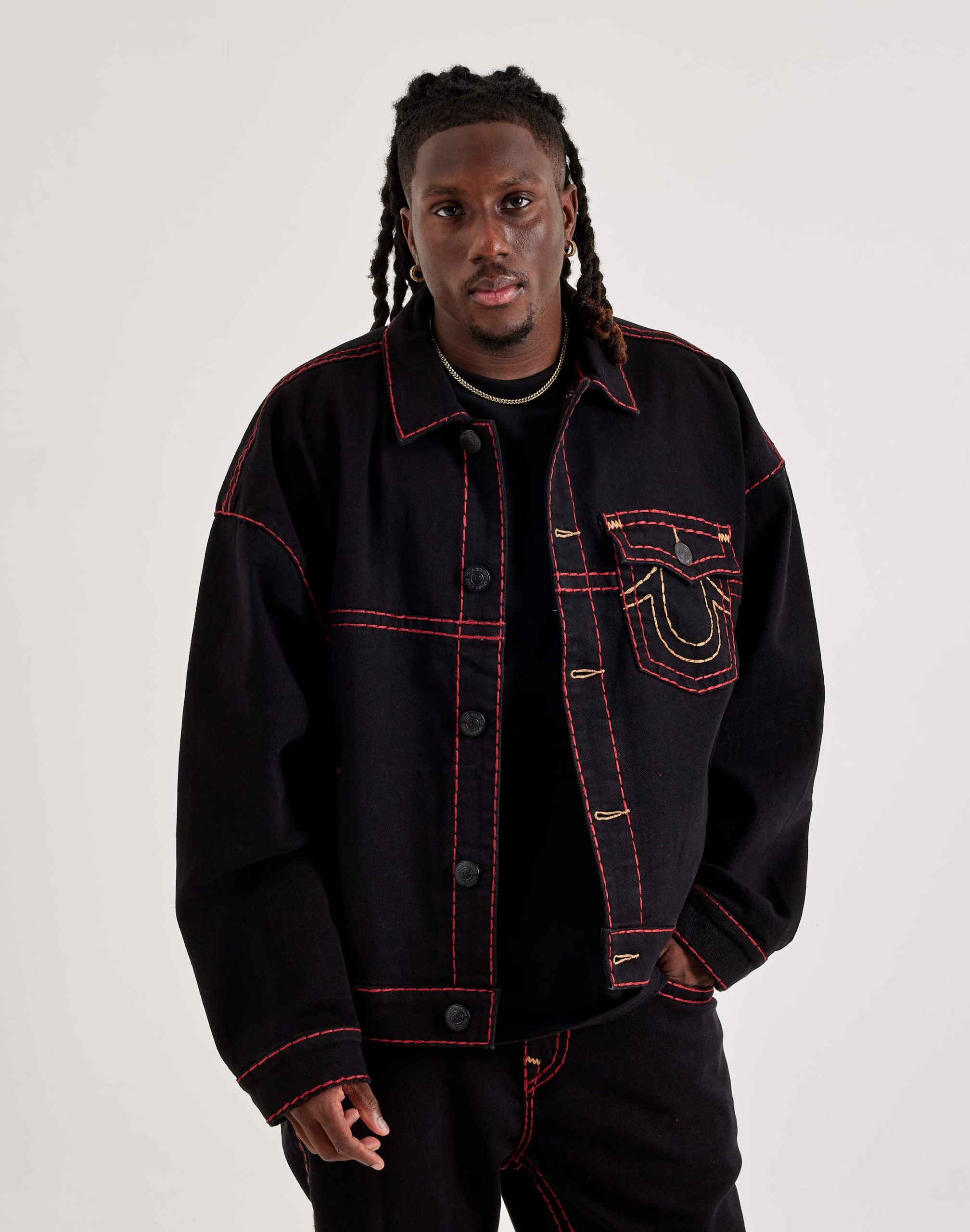 True Religion Super T Boxy Cropped Denim Jacket