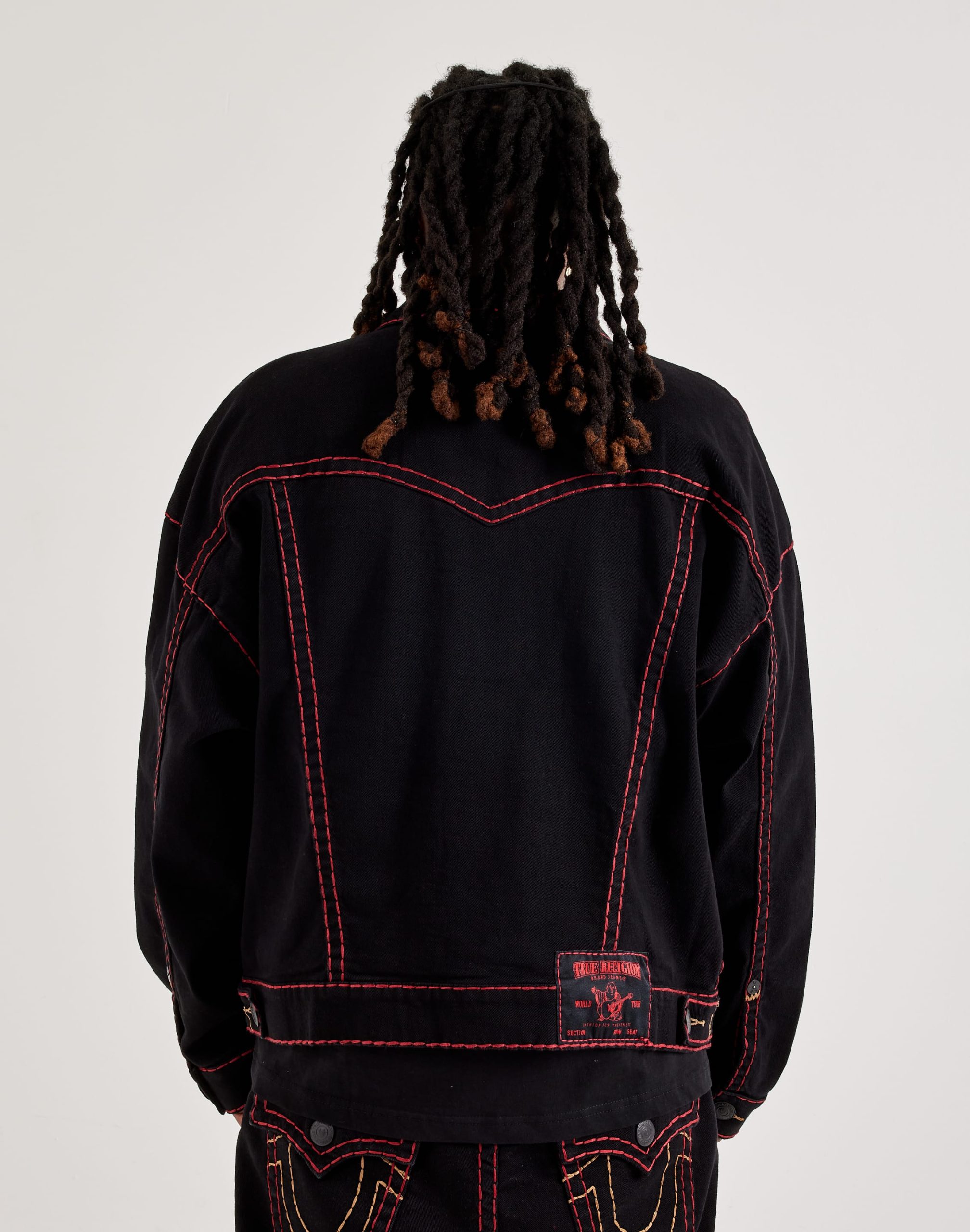 True Religion Super T Boxy Cropped Denim Jacket - Image 2