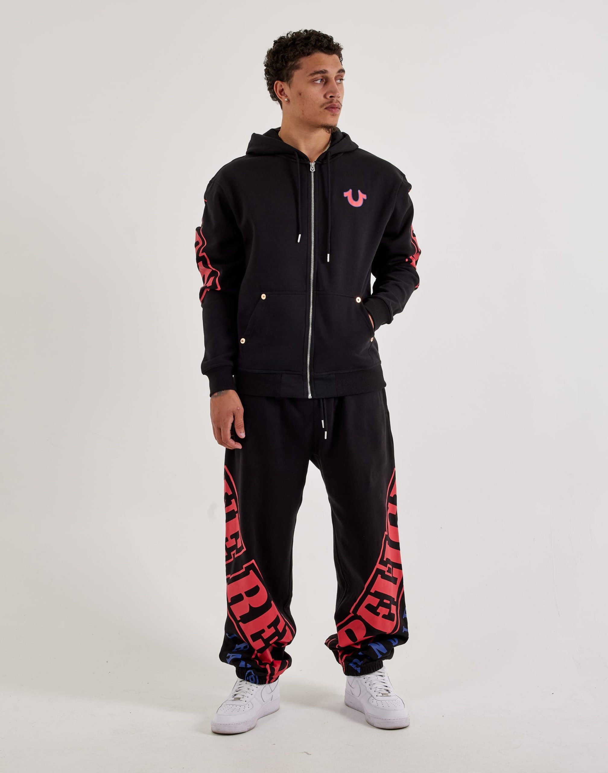 True Religion Arch Logo Full-Zip Fleece Hoodie - Image 4