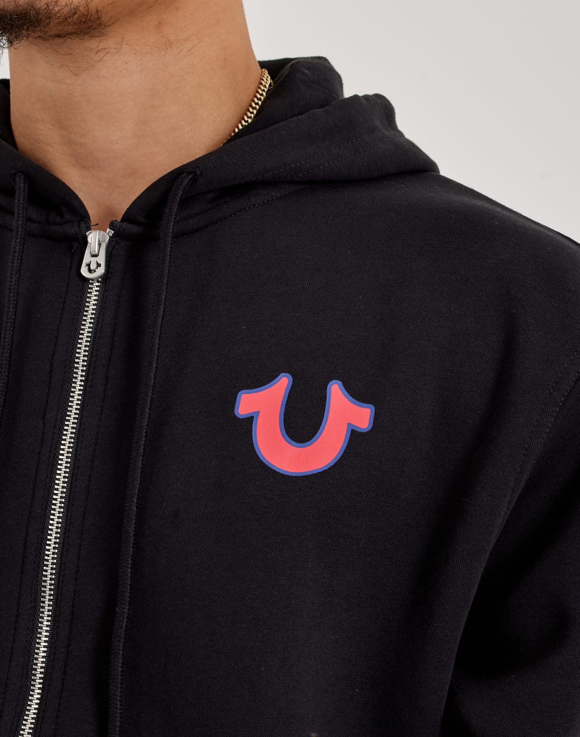 True Religion Arch Logo Full-Zip Fleece Hoodie - Image 3