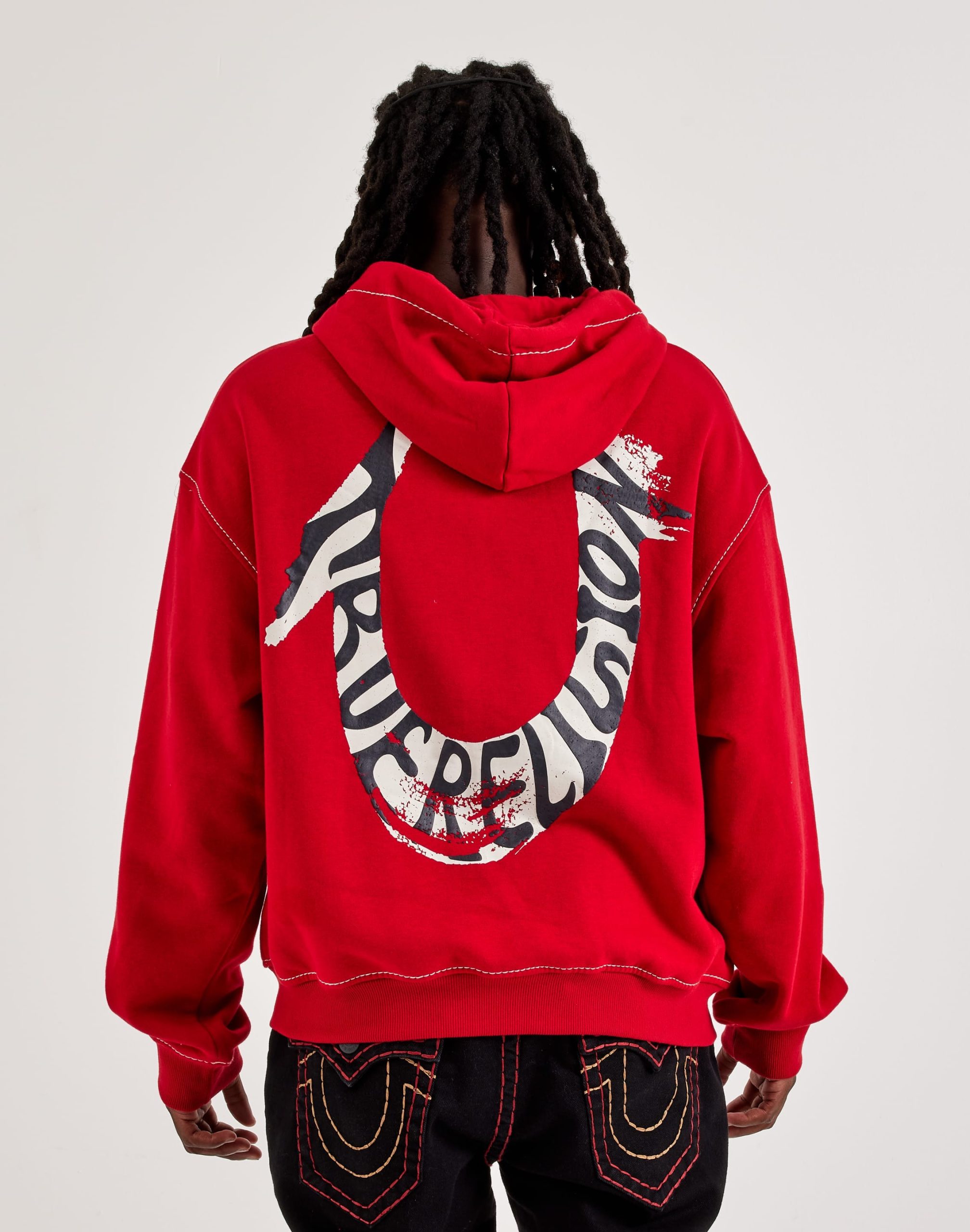 True Religion Horseshoe Paint Big-T Zip Fleece Hoodie - Image 2