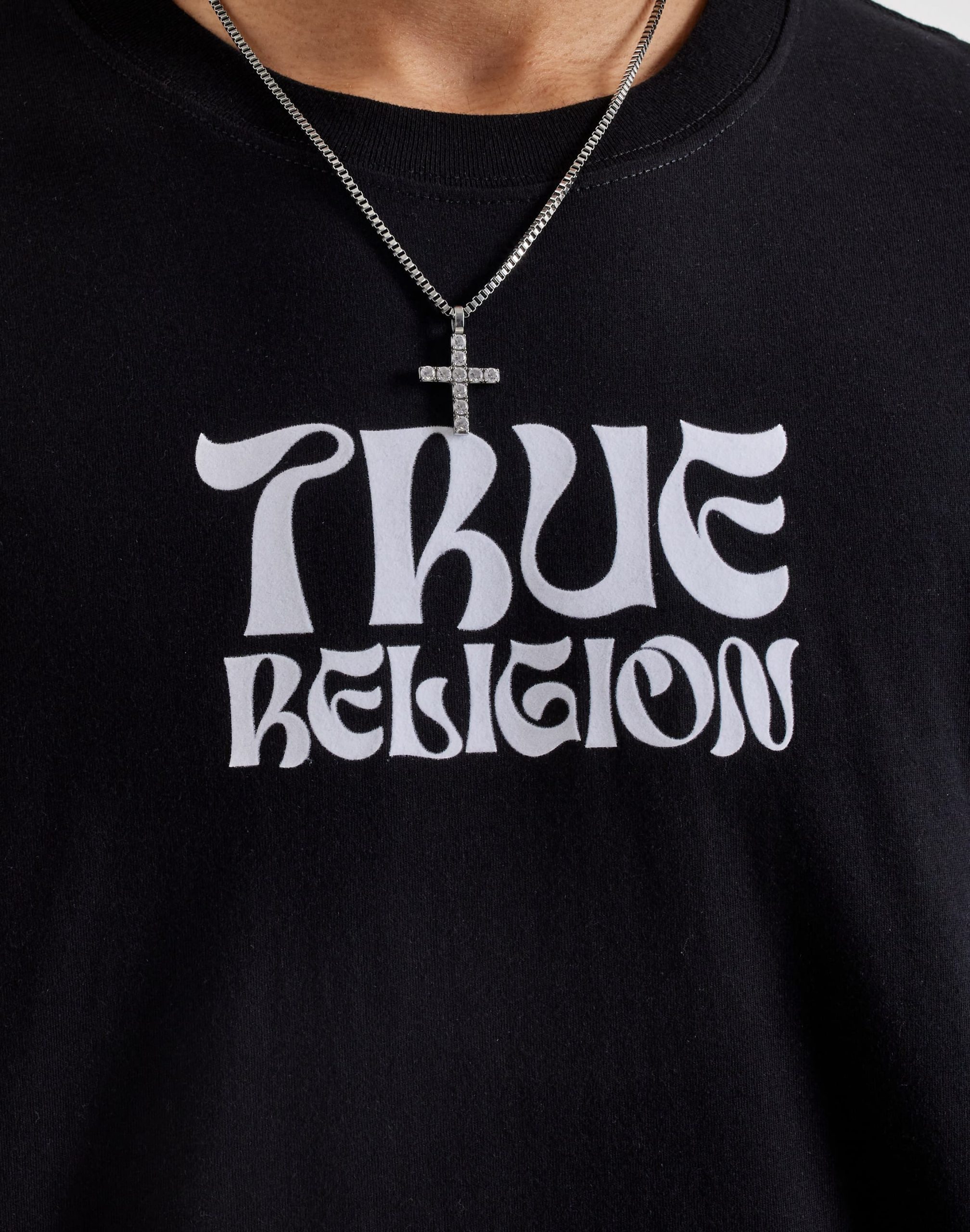 True Religion Wavy Logo Buddha Face Tee - Image 3