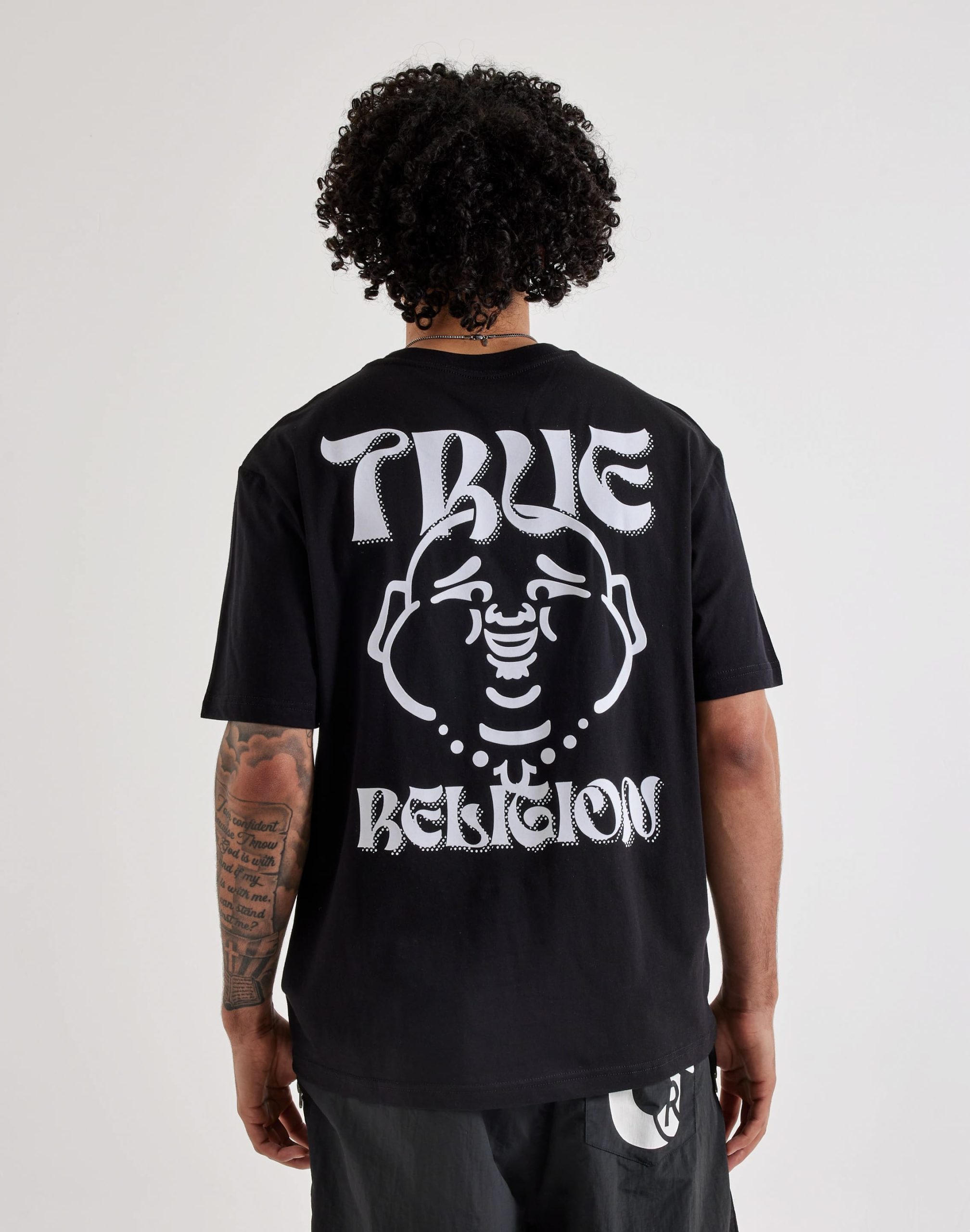 True Religion Wavy Logo Buddha Face Tee - Image 2