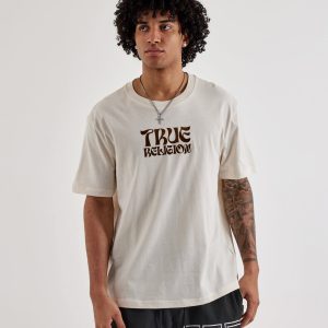 True Religion Wavy Logo Buddha Face Tee