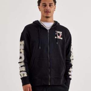 True Religion Applique Full-Zip Fleece Hoodie