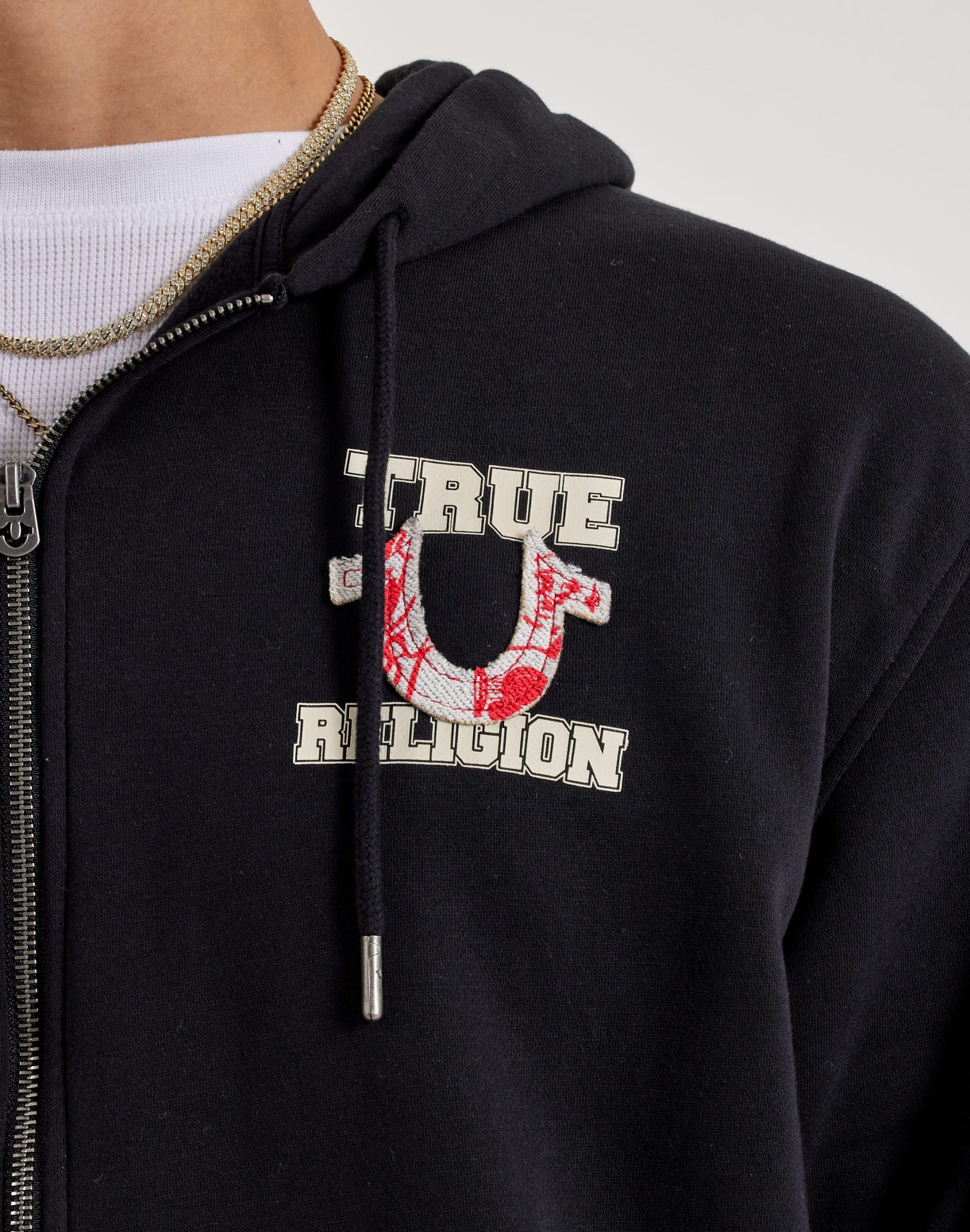 True Religion Applique Full-Zip Fleece Hoodie - Image 3