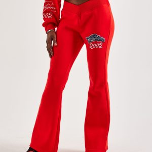 True Religion Crystal Logo Flare Fleece Pants