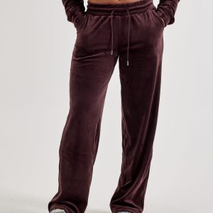 True Religion Crystal Velour Straight-Leg Pants
