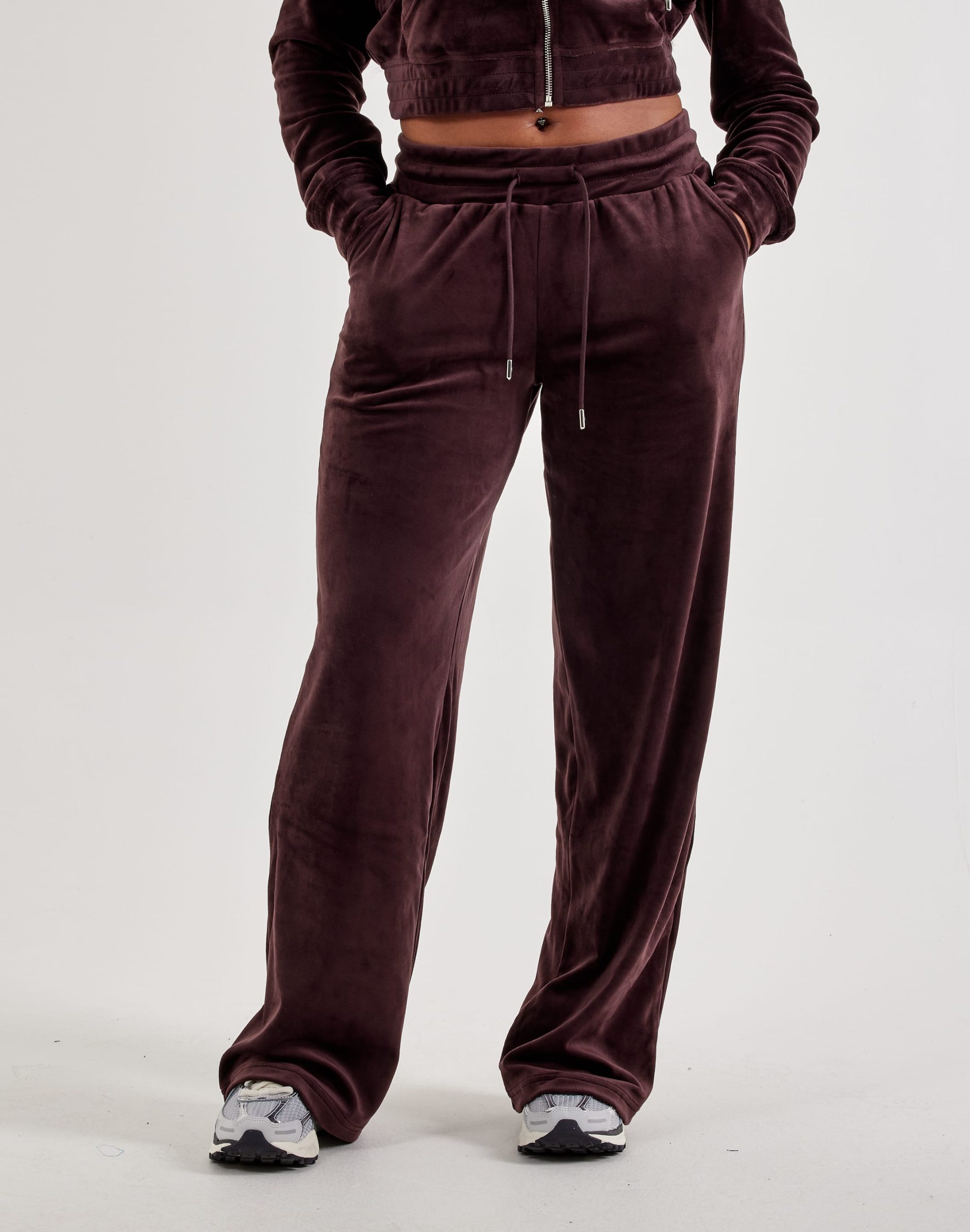 True Religion Crystal Velour Straight-Leg Pants