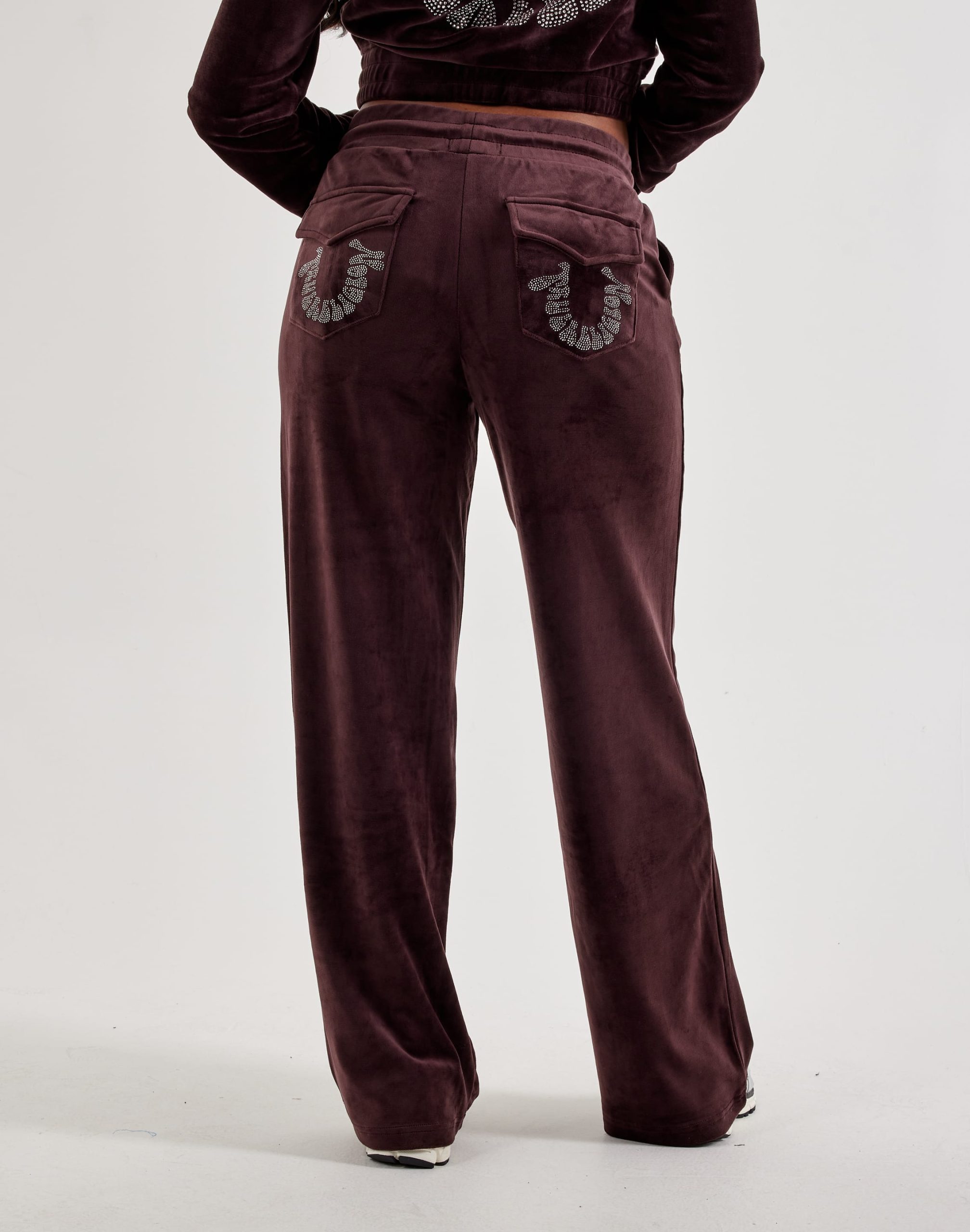 True Religion Crystal Velour Straight-Leg Pants - Image 2